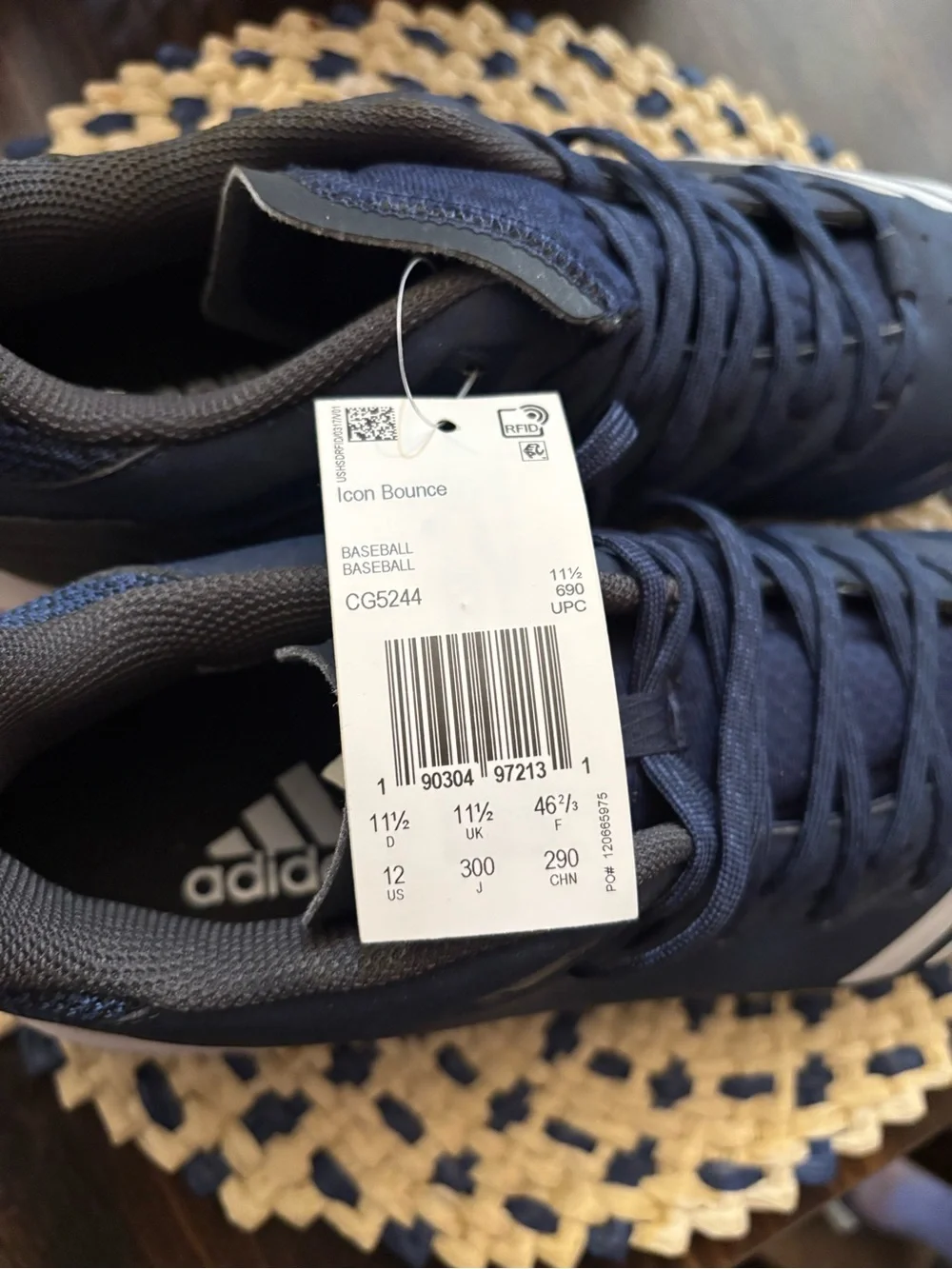 adidas Navy and White Sports Spike Baseball Cleats. NWT